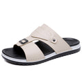 Men's Faux Leather Slip-On Sandals