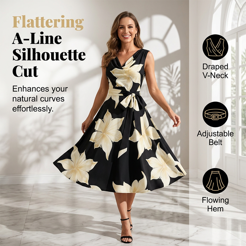 Women's Sleeveless Floral Print Dress