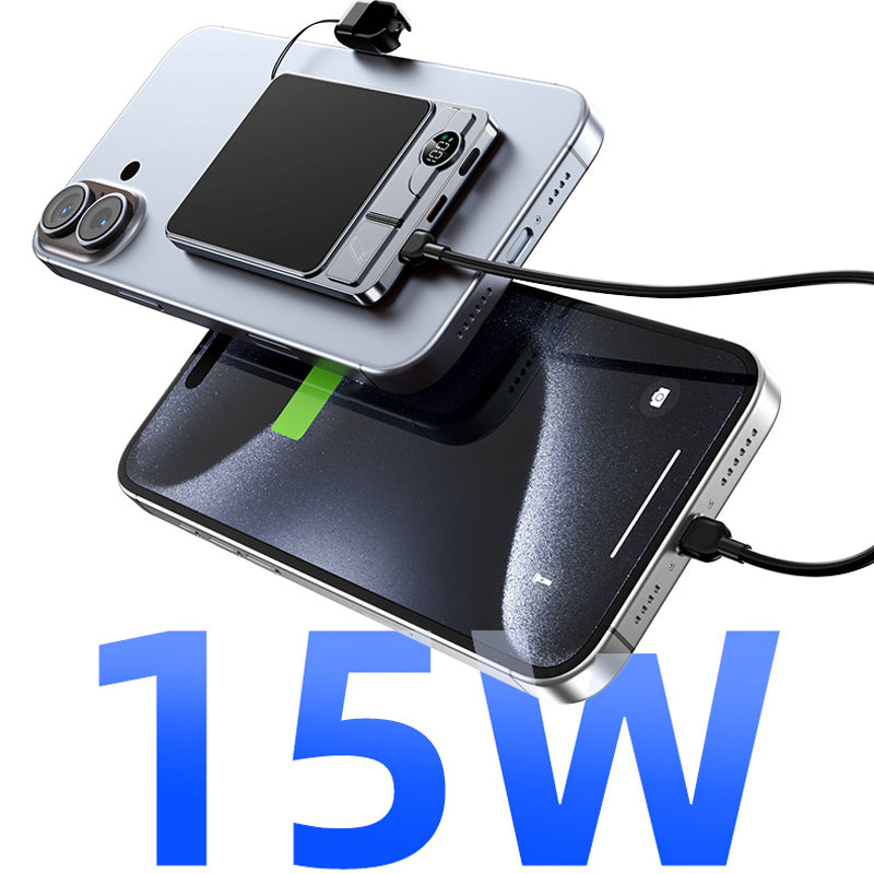 🔋 LIMITED-TIME 50% OFF! ✨ 3-in-1 Magnetic Portable Charger – Wireless, Built-in Stand, Slim 🍃