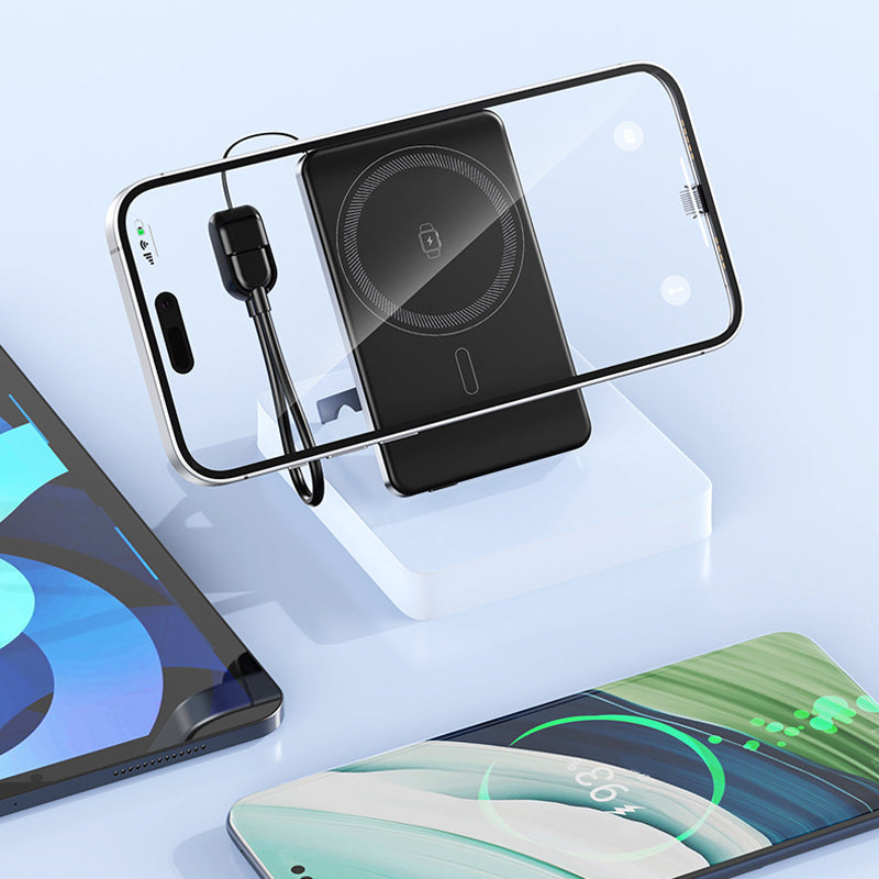 🔋 LIMITED-TIME 50% OFF! ✨ 3-in-1 Magnetic Portable Charger – Wireless, Built-in Stand, Slim 🍃