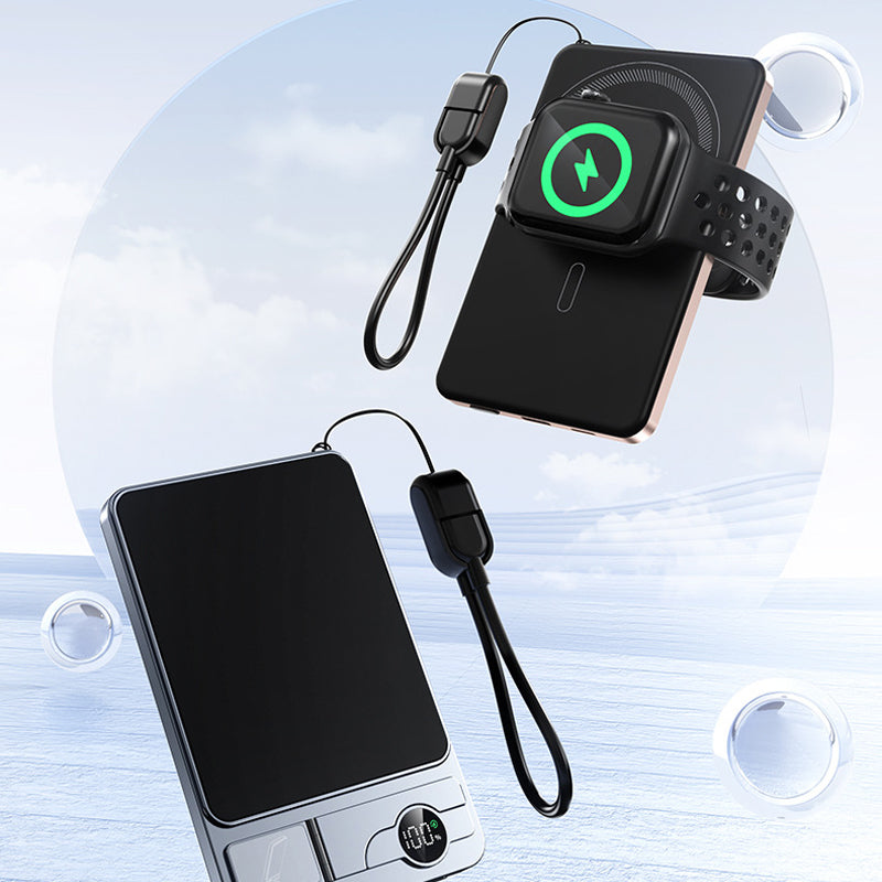🔋 LIMITED-TIME 50% OFF! ✨ 3-in-1 Magnetic Portable Charger – Wireless, Built-in Stand, Slim 🍃