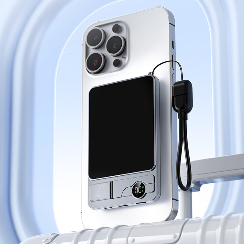🔋 LIMITED-TIME 50% OFF! ✨ 3-in-1 Magnetic Portable Charger – Wireless, Built-in Stand, Slim 🍃