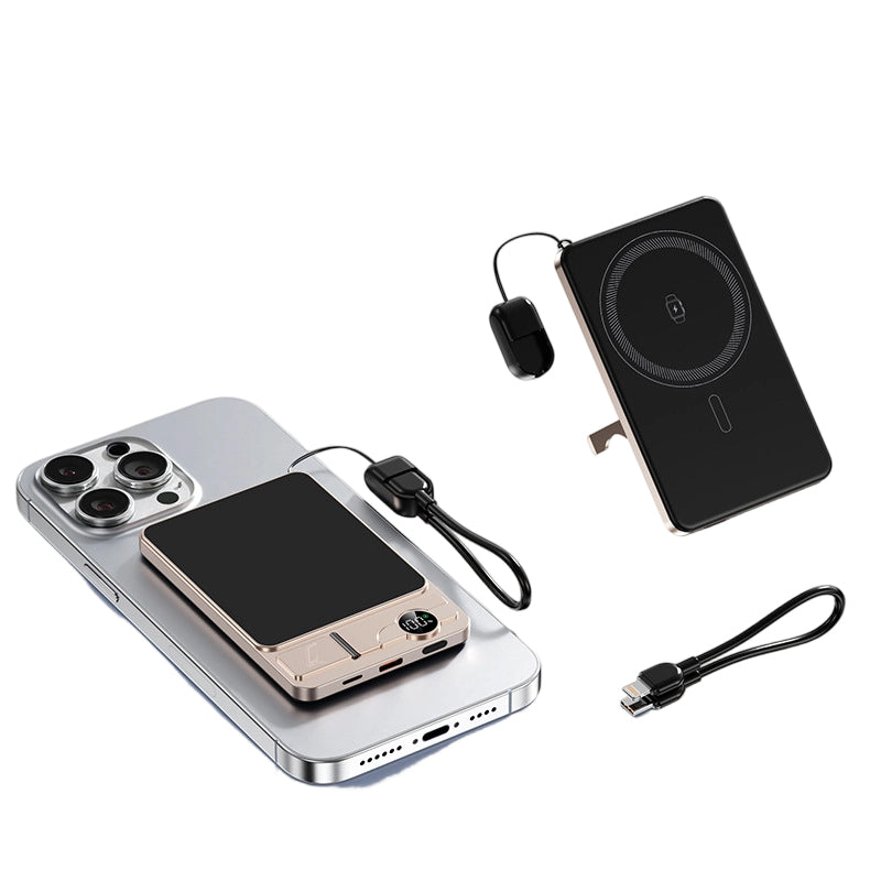 🔋 LIMITED-TIME 50% OFF! ✨ 3-in-1 Magnetic Portable Charger – Wireless, Built-in Stand, Slim 🍃