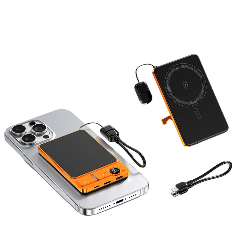 🔋 LIMITED-TIME 50% OFF! ✨ 3-in-1 Magnetic Portable Charger – Wireless, Built-in Stand, Slim 🍃
