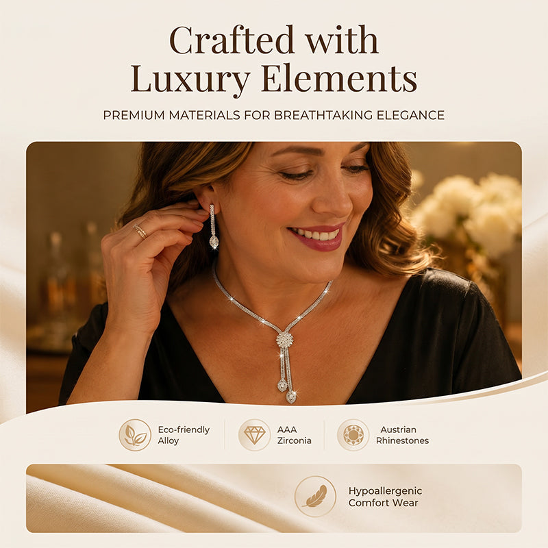 🎉 2026 Sale — Over 31,900 Sold! ⏳Luxury Floral Cubic Zirconia Jewelry Set | Elegant Matching Gift Jewellery 💎
