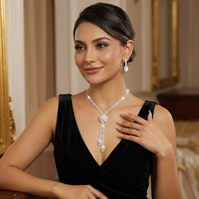 🎉 2026 Sale — Over 31,900 Sold! ⏳Luxury Floral Cubic Zirconia Jewelry Set | Elegant Matching Gift Jewellery 💎