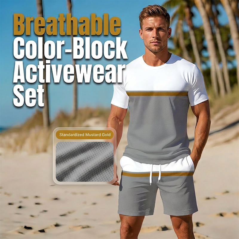 📢📢50% OFF !! ⏰Men's Summer Color-Block Sportswear Set