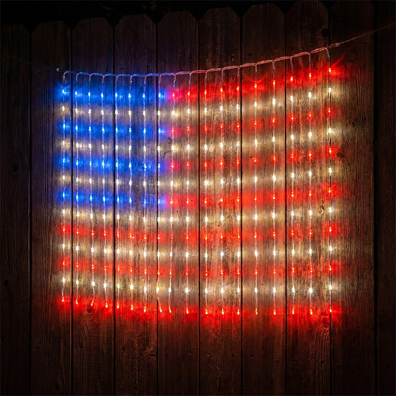 ❤️LIMITED-TIME 50% OFF!✨Patriotic Flag Net Lights – USB, Waterproof, 50,000-Hour✨