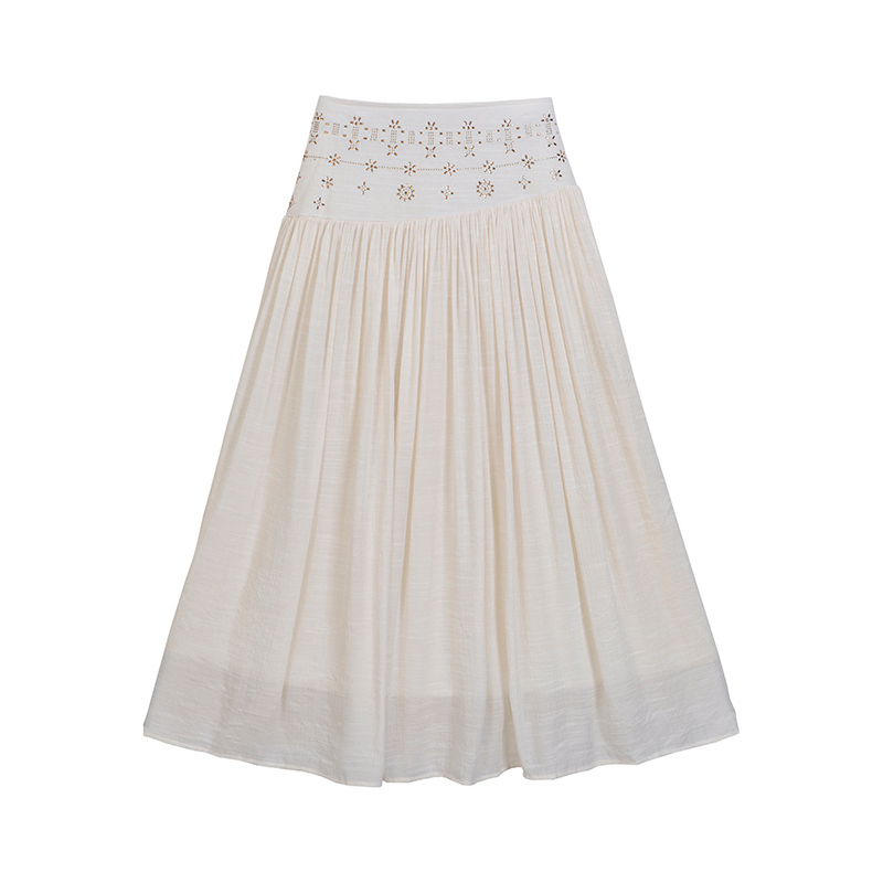 Women's High Waist A-Line Long Skirt