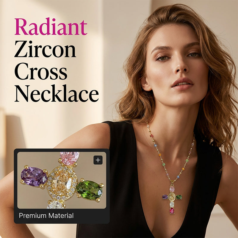 💎 50% OFF NOW! ✨ Women's Colorful Zircon Cross Pendant Necklace – Sparkling & lightweight – Faith-inspired design, perfect for daily wear or gifting – elegant and meaningful ✝️