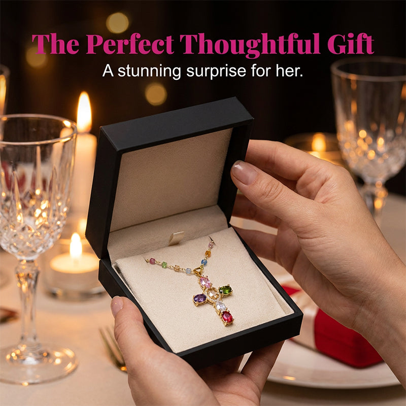 💎 50% OFF NOW! ✨ Women's Colorful Zircon Cross Pendant Necklace – Sparkling & lightweight – Faith-inspired design, perfect for daily wear or gifting – elegant and meaningful ✝️