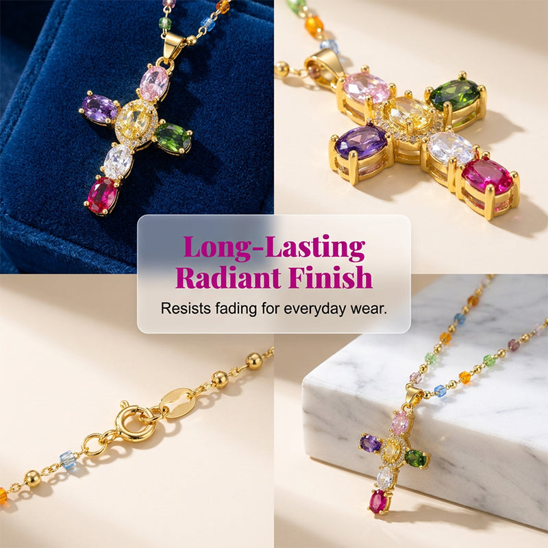 💎 50% OFF NOW! ✨ Women's Colorful Zircon Cross Pendant Necklace – Sparkling & lightweight – Faith-inspired design, perfect for daily wear or gifting – elegant and meaningful ✝️