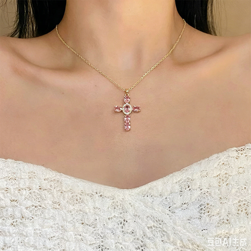 💎 50% OFF NOW! ✨ Women's Colorful Zircon Cross Pendant Necklace – Sparkling & lightweight – Faith-inspired design, perfect for daily wear or gifting – elegant and meaningful ✝️