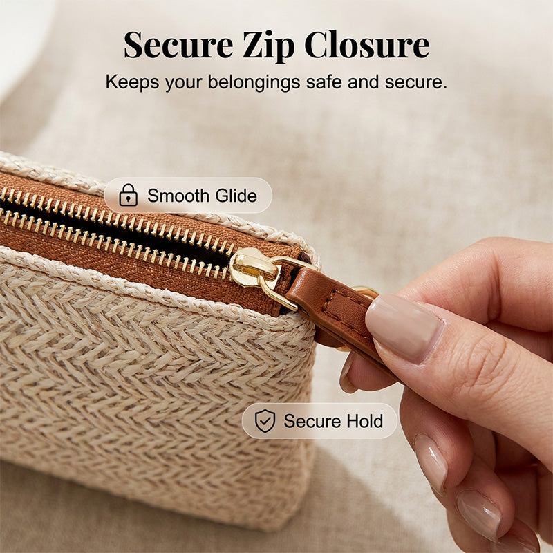 Women's Woven Straw Shoulder Clutch Bag