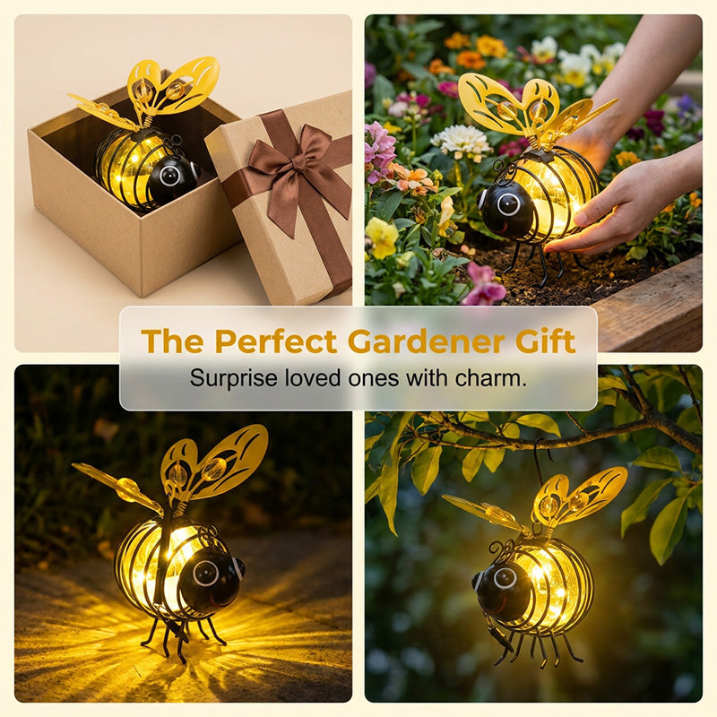 🐝 LIMITED-TIME 50% OFF! ☀️ Hanging Solar Bee Light – Heart Wings, Metal, Weather Resistant 🌸