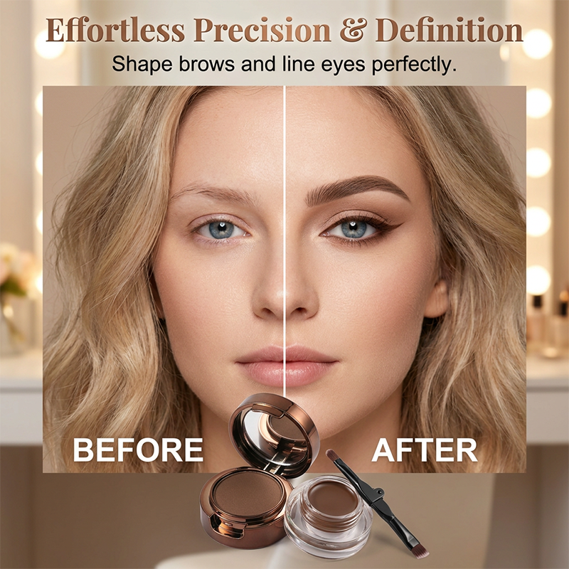 💧 Waterproof & Smudge-Proof! 2-in-1 Eyeliner & Brow Gel for a Flawless Look in Seconds. ✨
