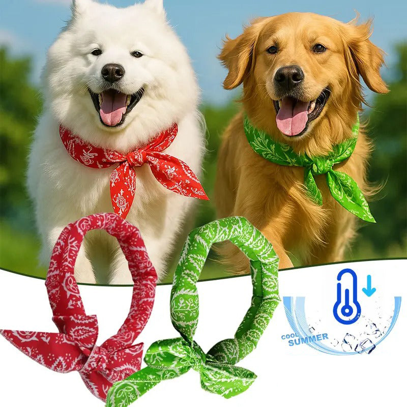❄️ Summer Pet Cooling Collar Wrap – Physical Cooling, Reusable, Adjustable 🌊