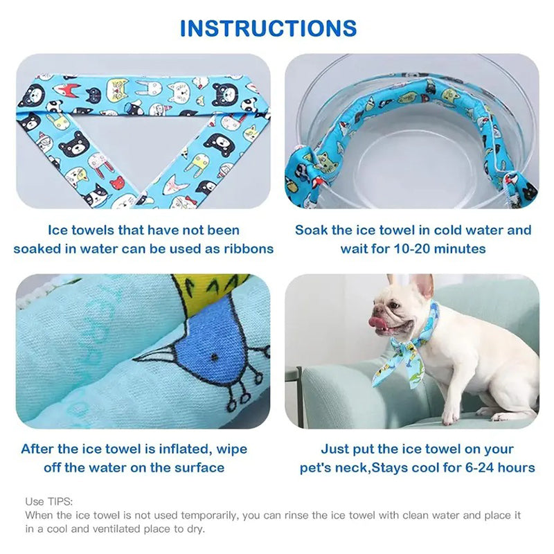 ❄️ Summer Pet Cooling Collar Wrap – Physical Cooling, Reusable, Adjustable 🌊