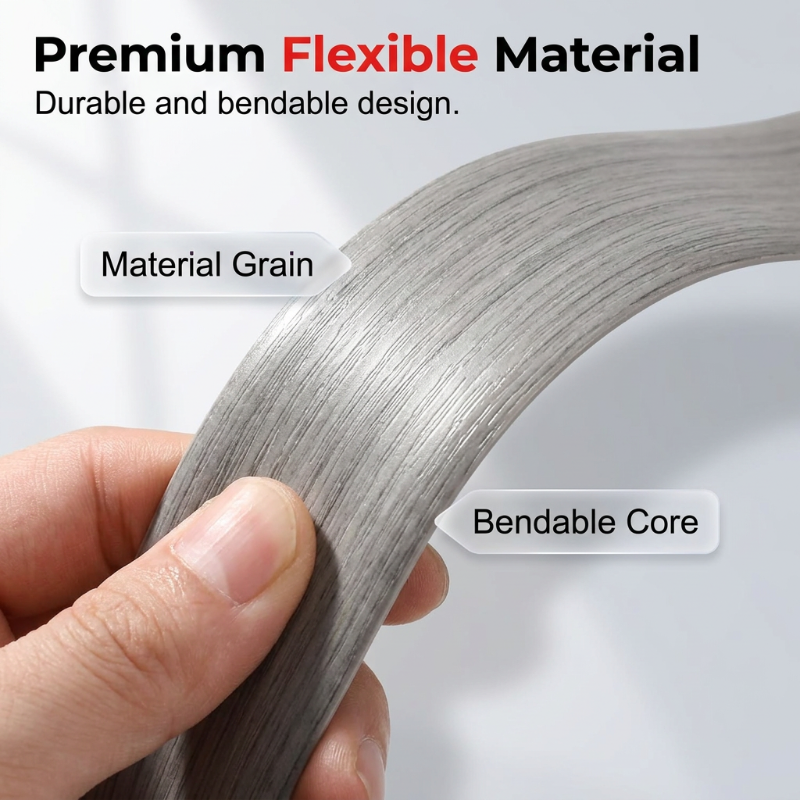 🌀Versatile Self-Adhesive Floor Transition – Flexible to Bend, Cuts to Length, Works on Tile, Wood, Laminate, Concrete