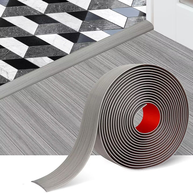 🌀Versatile Self-Adhesive Floor Transition – Flexible to Bend, Cuts to Length, Works on Tile, Wood, Laminate, Concrete