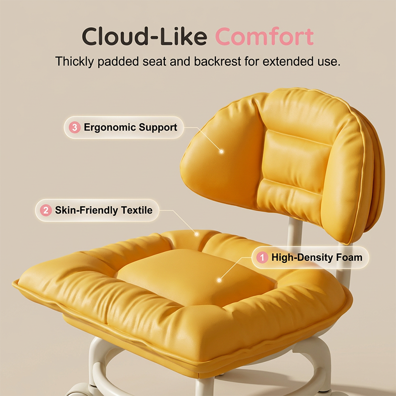 🪑 Rolling Low Stool with Backrest