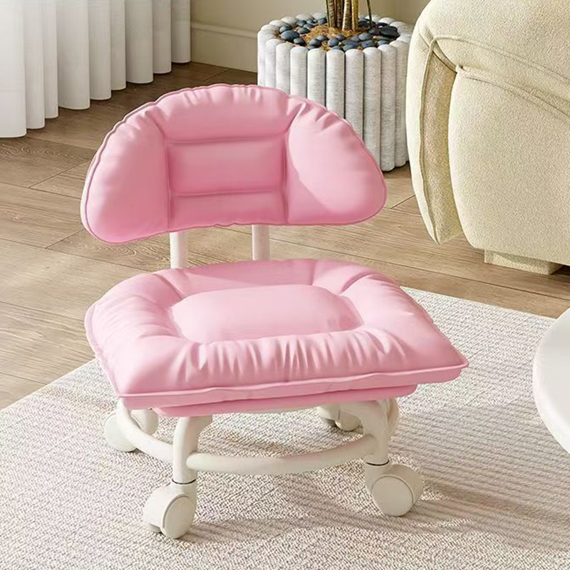 🪑 Rolling Low Stool with Backrest