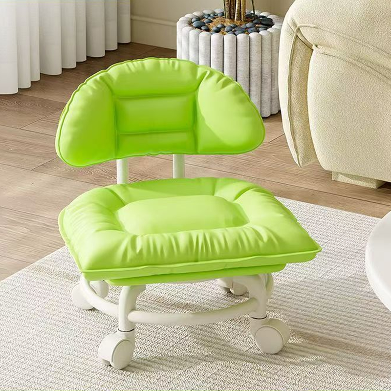 🪑 Rolling Low Stool with Backrest