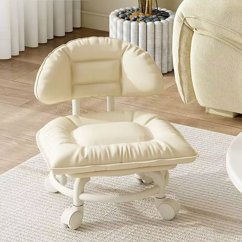 🪑 Rolling Low Stool with Backrest