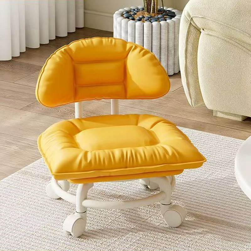 🪑 Rolling Low Stool with Backrest