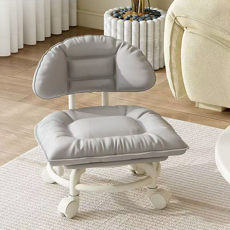 🪑 Rolling Low Stool with Backrest