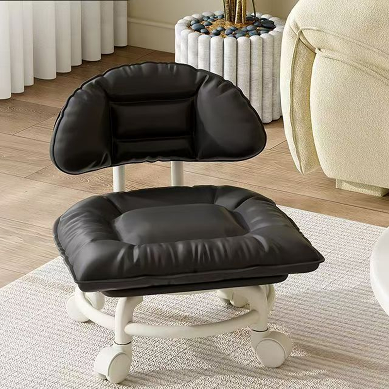 🪑 Rolling Low Stool with Backrest