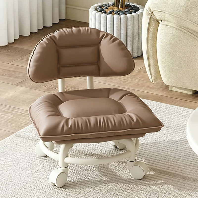 🪑 Rolling Low Stool with Backrest