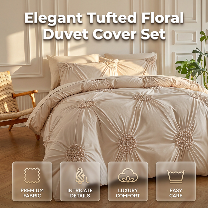 Elegant Pinch Pleat Duvet Cover Set