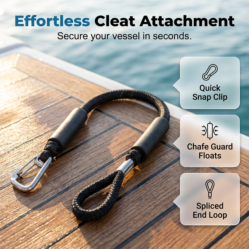🔥Buy one get one free for a limited time 🔥Elastic dock rope with stainless steel clips