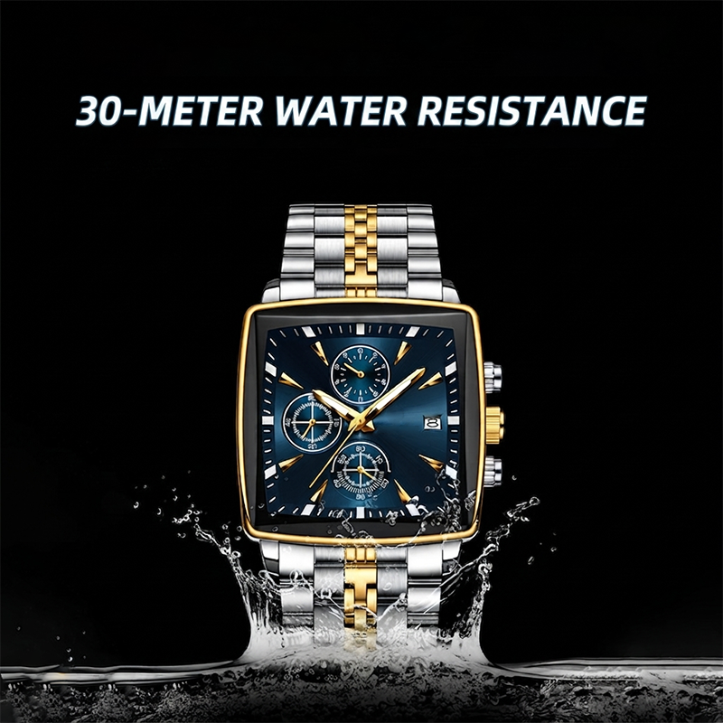 🎁2026 New Arrivals 50% OFF💥Men's Classic Square Dial Quartz Watch – Timeless & elegant – Durable band, perfect for daily or formal wear – reliable and stylish 🖤💼✨