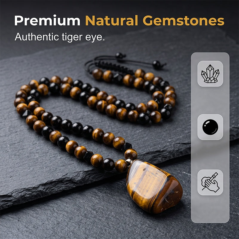 📢📢50% OFF !! ⏰Men's Tiger's Eye Beaded Necklace