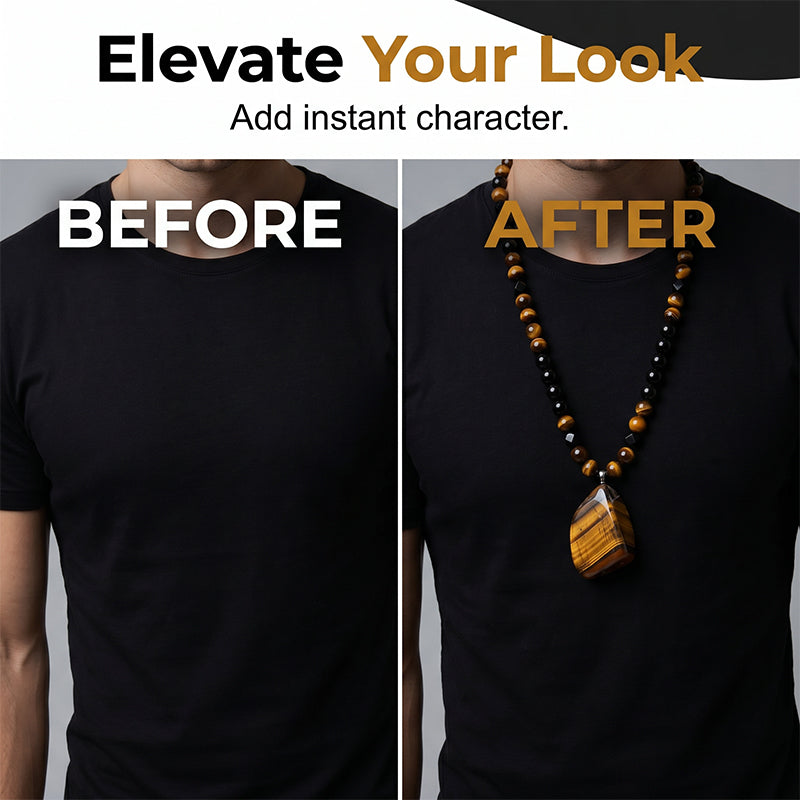 📢📢50% OFF !! ⏰Men's Tiger's Eye Beaded Necklace