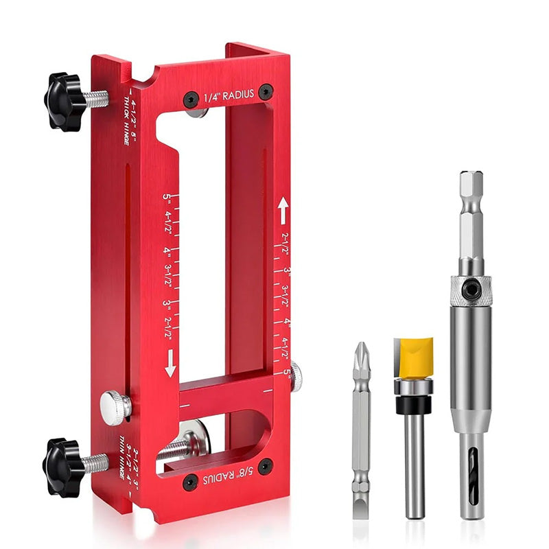 🔥50% OFF NOW🚪Adjustable Door Hinge Mortise Jig Kit, Woodworking Locator Tool for Cabinet & Door Hinge Installation