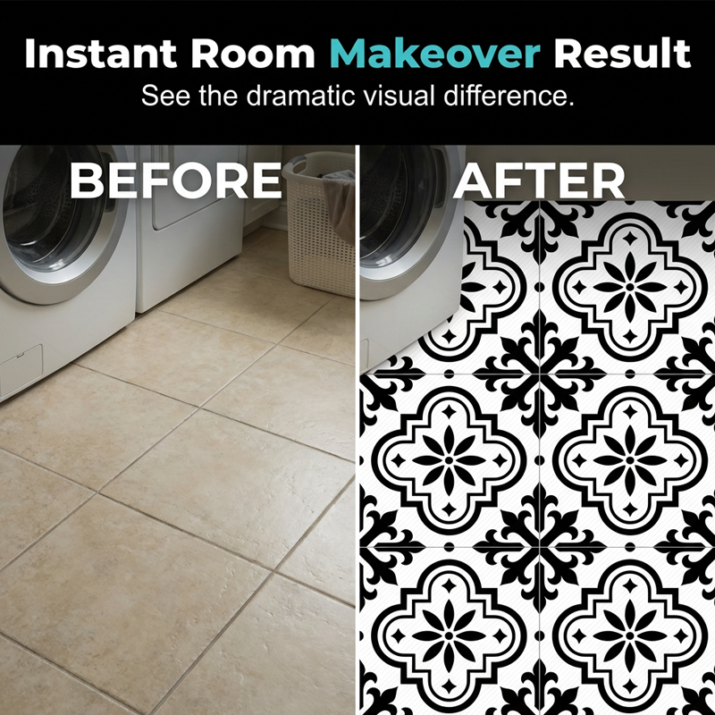 Waterproof & Non-Slip Floor Tile Stickers for Kitchen & Bathroom