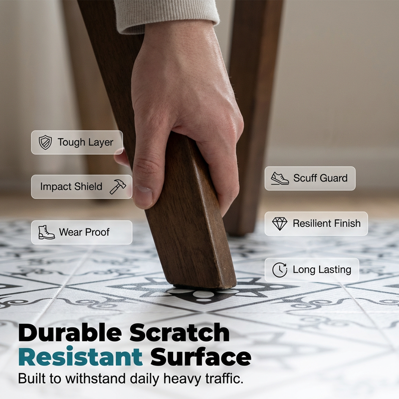 Waterproof & Non-Slip Floor Tile Stickers for Kitchen & Bathroom