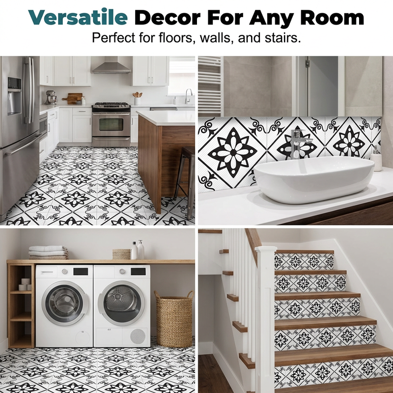 Waterproof & Non-Slip Floor Tile Stickers for Kitchen & Bathroom