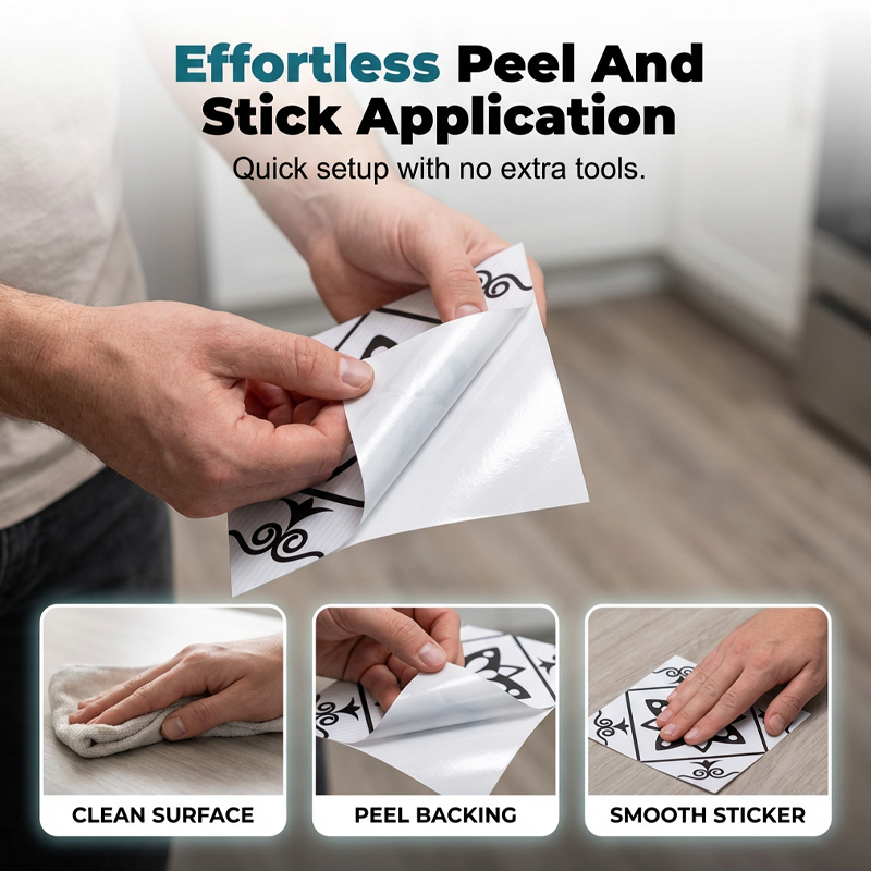 Waterproof & Non-Slip Floor Tile Stickers for Kitchen & Bathroom