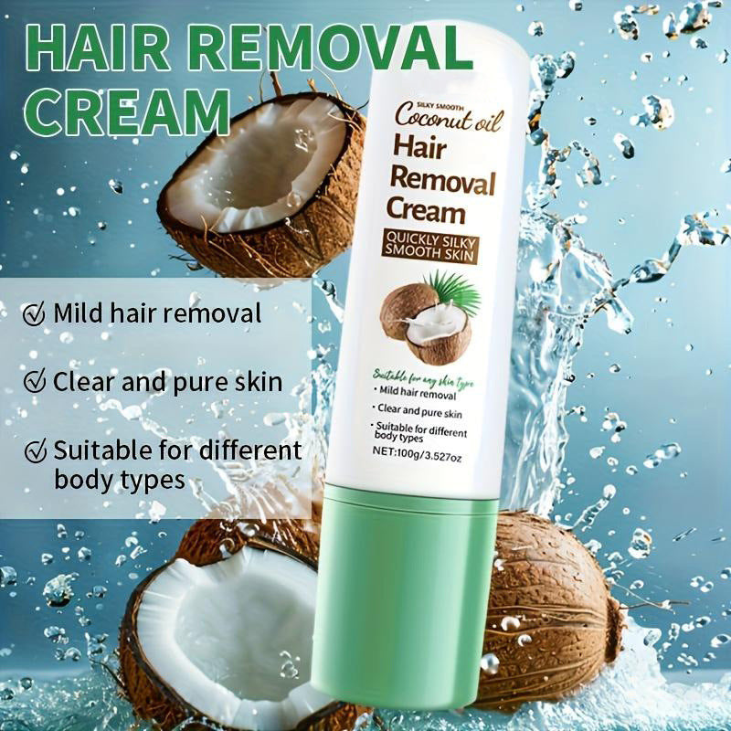 🥥 2026 Sale — Over 40,000 Sold!🔥Gentle Coconut Oil Hair Removal Cream