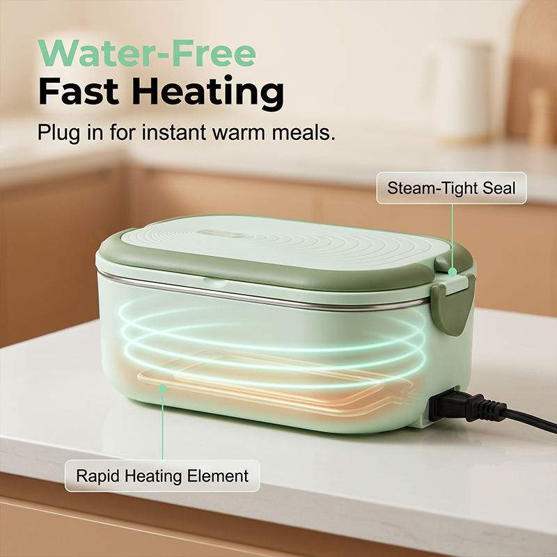 📢📢50% OFF !! ⏰Portable Electric Heated Lunch Box Water-Free Food Warmer