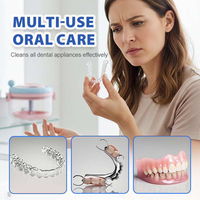 Multifunctional Manual Centrifugal Retainer Cleaner Box 🦷 Spin It Clean – Effortless, Chemical-Free Cleaning for Aligners & Dentures ✨