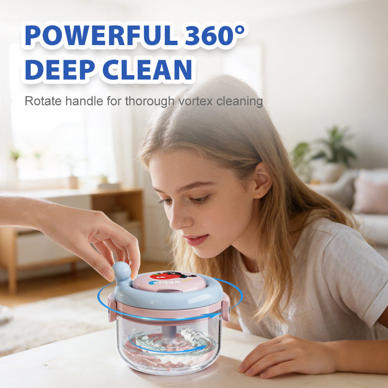 Multifunctional Manual Centrifugal Retainer Cleaner Box 🦷 Spin It Clean – Effortless, Chemical-Free Cleaning for Aligners & Dentures ✨