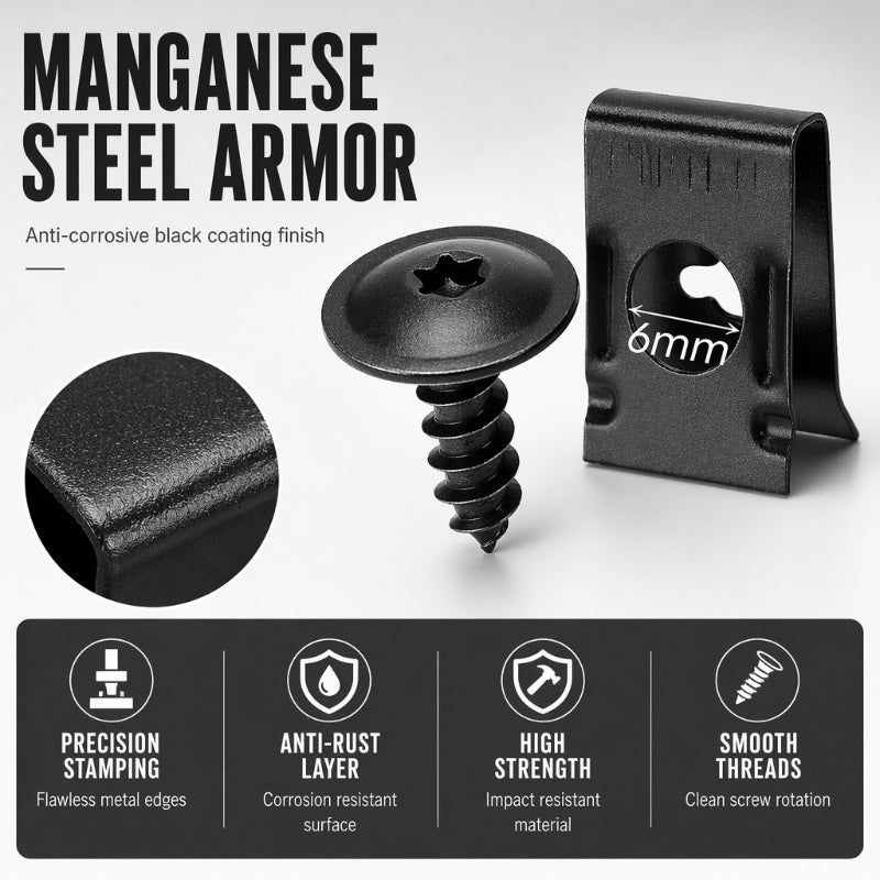 🎉 2026 Sale — Over 46,000 Sold 🔩 Universal Car Metal U-Type Clips & Screws Set 🚗