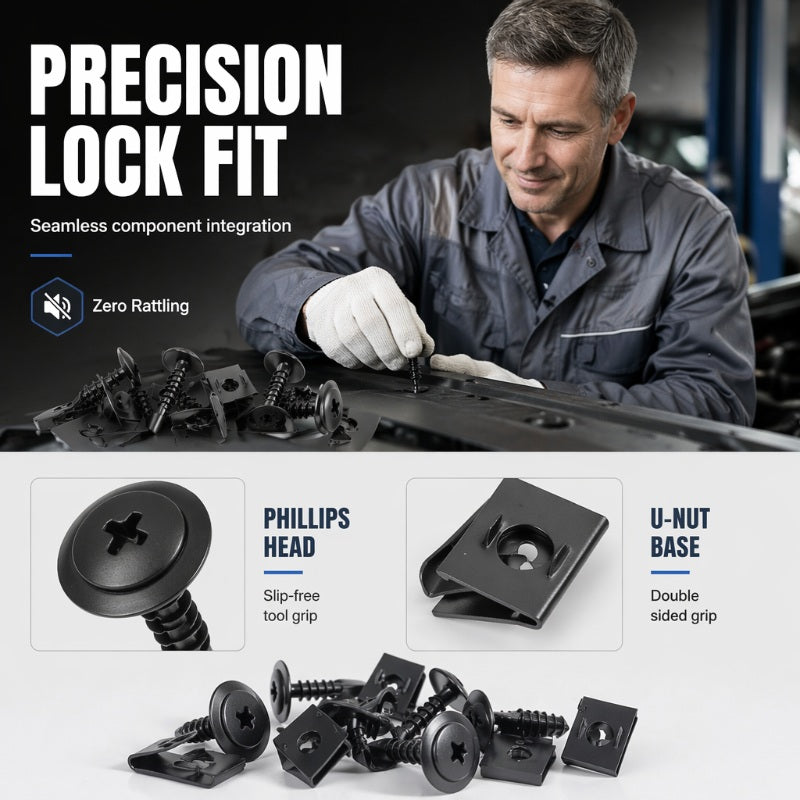 🎉 2026 Sale — Over 46,000 Sold 🔩 Universal Car Metal U-Type Clips & Screws Set 🚗