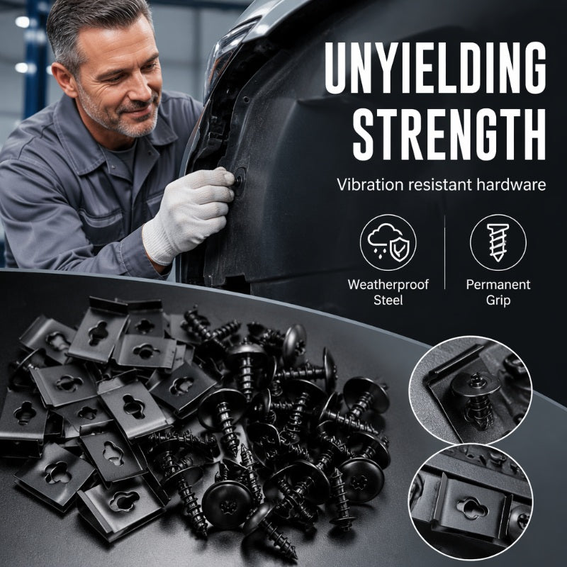 🎉 2026 Sale — Over 46,000 Sold 🔩 Universal Car Metal U-Type Clips & Screws Set 🚗