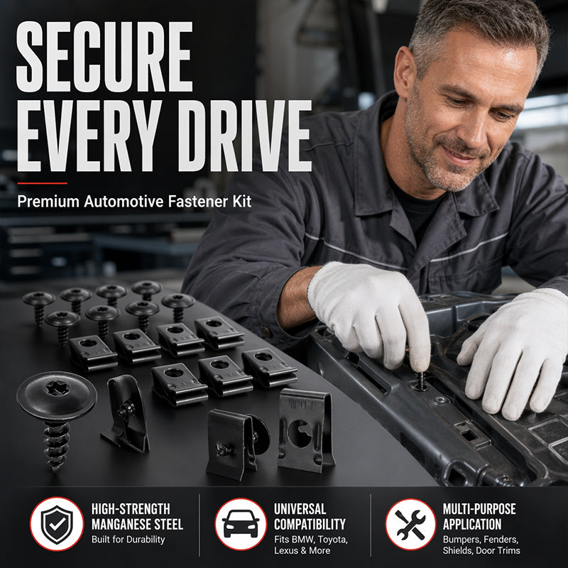 🎉 2026 Sale — Over 46,000 Sold 🔩 Universal Car Metal U-Type Clips & Screws Set 🚗